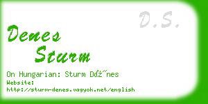 denes sturm business card